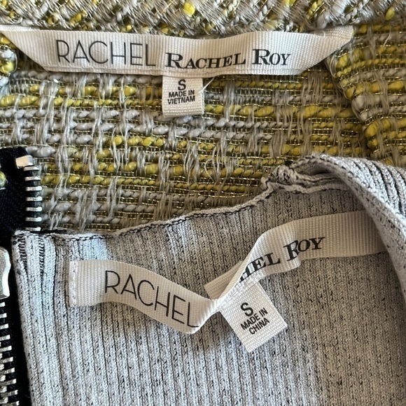Rachel Roy Set Gray Ribbed Tank w/ Tweed Skirt Dress & Zip Up Tweed Jacket S - Picture 16 of 16